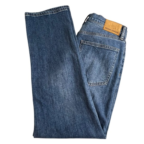Denim Forum Womens 29 Medium‎ Wash Button Fly Arlo High Rise Straight Jean - Picture 1 of 9